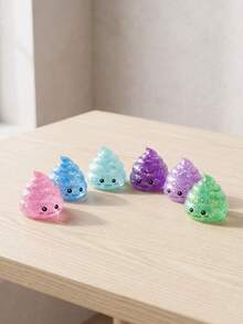 1 pièce Jouet squishy mignon pailleté en forme de caca, jouet à presser kawaii coloré et brillant, jouet sensoriel anti-stress amusant pour blague, cadeau de fête d'anniversaire, remplissage de sac cadeau, cadeau original - Multicolore - Voir 8