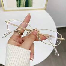 Vintage Personalized Metal Thin Frame Rectangular Glasses Frames Unisex Minimalist - Multiple Styles - View 5