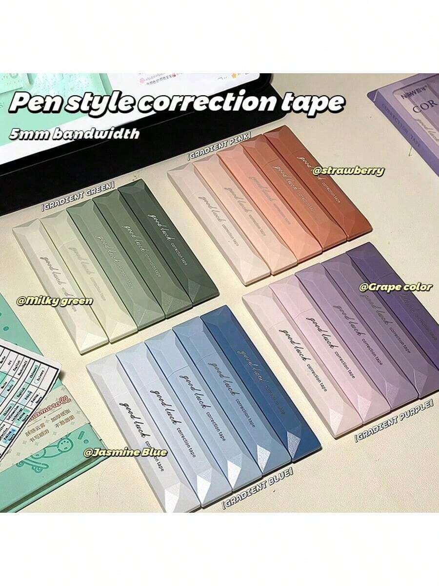 Aesthetic Beauty Correction Tape 5 PCS,For Smooth Error Covering,School Exams & Office Documents School Supplies,Back To School - A - View 1