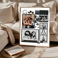 1pc Best Friend Gift Photo Collage Template Customized Wall Art, Editable Art Print Customized Poster, Suitable For Room, Bride Gift, Personalized Best Friend Birthday, Home Decor, Photo Customization, Customizable Item, Optional Frame - Multicolor - View 9