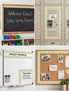 Colorful Floral Bulletin Board Border, 33Ft/10M Flower Decorative Trim, Classroom Chalkboard Border Stickers For Teacher, School, Office & DIY Decoration - 2.8 Inches/7 cm - View 5