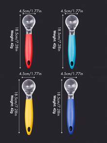 1pc Plastic Ice Cream Scoop, Multi-Color Comfortable Handle Fruit Melon Baller, Reusable Non-Stick Frozen Yogurt Spoon, Kitchen Dessert Making Tool With Hanging Hole - Multicolor - View 16