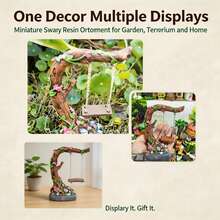 1pc Miniature Landscape Decoration Accessory, Also Suitable For Reptile Terrarium Decor, A Romantic And Elegant Resin Swing Ornament, Perfect For Decorating Living Room, Bedroom, Garden, A Romantic And Unique Holiday Gift - Swing - View 2