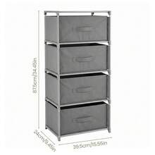 Drawer Chest – Storage Tower For Organizing Clothes, Accessories & Daily Essentials In Bedroom & Wardrobe - Grey 4-tier - View 2
