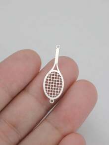 TEAMER 3pcs/Pack Minimalist Hollow Volleyball, Basketball, Baseball, Racket Pendant Fashion Sports Ball Element Handmade DIY Accessories For Bracelet, Necklace, Earrings, Keychain, Bag Charm - Ball Series - View 8