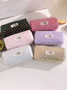 1PC Sequin Diamond-Pattern Pencil Case, For Storing Study And Office Desk Items,Back To School Portable Stationery Pouch For Students - Multicolor - View 11