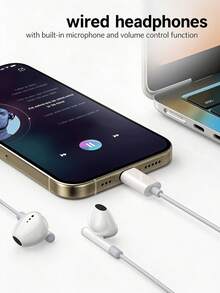 有線入耳式耳機，兼容 Lightning 接口、Type-C USB-C 插頭與 3.5mm 插孔，佩戴舒適，附麥克風，適用於筆記型電腦與 iOS/Android 設備 - 查看 3