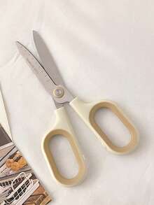 1pc Wheat Straw Scissors, 2-In-1 Retractable, Stainless Steel Manual Shears, Round Tip For Hands, Portable Dual-Purpose, Suitable For Office, Home, School, DIY Art Cutting, Envelopes, Opening, Parcel Boxes - Stainless Steel - View 7