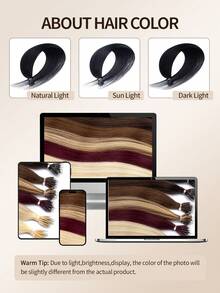 Nano Ring Hair Extensions Human Hair, 16-22 Inch, 25g 25 Strands, Cold Fusion Extensions, Low Visibility Nano Beads, Seamless Blend For Length And Volume With Hair For Women, Perfect For Daily, Party And Wedding Hairstyles - Multicolor - View 9
