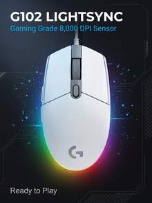 Logitech Mouse Gaming Berkabel G102, Desain Mekanik Ringan, Efek Pencahayaan RGB, Portabel, Desain Klasik, Genggaman Nyaman, Cocok untuk Tangan Ukuran Kecil hingga Sedang - View 1