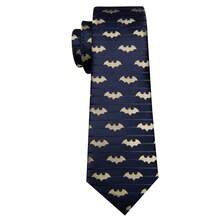 Navy Blue Gold Bat Necktie Pocket Square Cufflinks Tie Clip 4pcs Pack For Official Award Ceremony & Staff Annual Party - Navy Blue - View 2