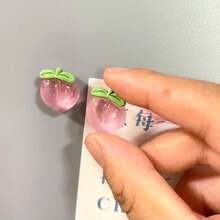 5/10/15pcs Peach Fridge Magnets, Cute 3D Resin Fruit Fridge Stickers, Kitchen Decor Message Board Magnets, Refrigerator Accessories, Home Decor - Multicolor - View 7