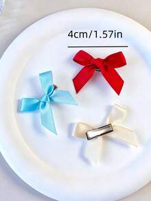 50/30/10件組彩色緞面蝴蝶結髮夾套裝 小緞帶蝴蝶結鱷魚夾髮飾 女孩女性用髮飾 - 彩色 - 查看 7