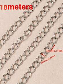 10m/Pc Stainless Steel Chain, Extension Chain, Suitable For DIY Bracelets, Necklaces, Anklets And Other Jewelry Making Handicraft Chain Accessories - Extension Chain - View 7