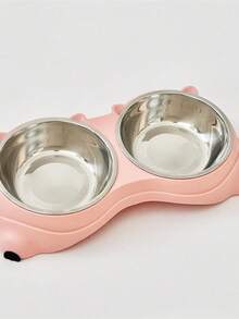 Double Stainless Steel Pet Bowl Set, Base And Easy To Clean For Cats And Dogs, Indoor And Outdoor UseMacaron Stainless Steel Pet Bowl, Stainless Steel Anti-Slip, Anti-Tipping, Leak-Proof Double-Layer Pet Bowl-Pet Feeder - 500ml - View 10
