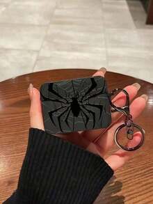 Black Spider/Butterfly Apple Wireless Headphone Anti-Fall Protective Case Cover Compatible With Apple Wireless Headphone Compartment Anti-Scratch Anti-Fall Protective Case Cover - 124 Black Spider - View 3
