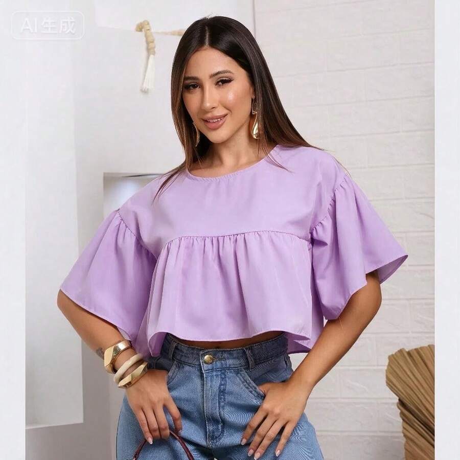 Women Blouses & Shirts - 紫丁香 - 查看 1
