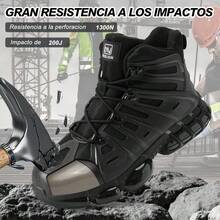 NIEION Men Work & Utility Shoes - Black - View 2
