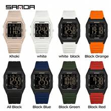 SANDA. SANDA 6355 時尚學生電子錶 方形多功能防水 LED 夜燈 戶外運動男錶 Reloi - 均碼 - 查看 9