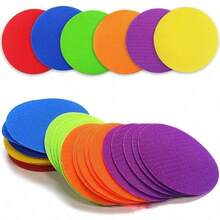 4 Inch Carpet Spot Markers, Fixed Multi-Color Round Dots For Classroom Seating, Suitable For Games And Teachers (6 Colors), Back To School - A - View 8