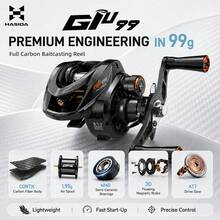 HASIDA GIU 99 水滴式路亞釣魚捲線器 99g 超輕量 碳纖維框架 輕量路亞路亞投擲捲線器 - 淺灰色 - 查看 2