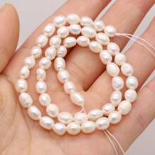1 Strand 36cm Natural Freshwater Pearls Rice Oval Pearl Beads For Jewelry Making DIY Women Men Necklace Bracelets Handicrafts Accessories - Rice Pearl - View 9