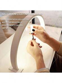 Small Crescent-Shaped Desktop LED Nail Lamp With Button Switch, USB Powered, 3-Color Adjustable Light, Suitable For Personal Nail Care, Vanity, Crafts, Desk, Bedside Table, Graduation Birthday Holiday Gift, Desktop Accessory, Home Decor, Accessory - Multi-color - View 6
