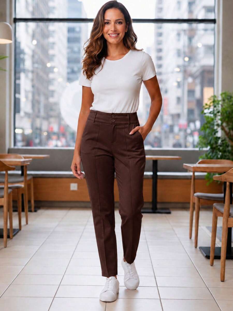 Women Pants - Marrón Chocolate - Ver 1