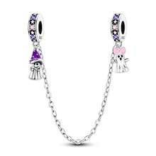 1pc Silver-Plated Halloween Theme DIY Beaded Accessory, Pumpkin, Haunted House, Coffin, Skull, Ghost Multiple Pendant Styles, Vintage Distressed Enamel Craft, Compatible With Snake Chain Bracelet And Necklace Assembly, Holiday Atmosphere Handmade Accessory Parts - Multicolor - View 14