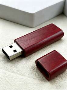 BIYETIMI Flash Drive USB Kayu 64GB 128GB, Flash Drive USB Mini Bar Kreatif 32GB, Flash Drive USB Memory Stick 8GB, Flash Drive USB Hadiah - Merah - View 4