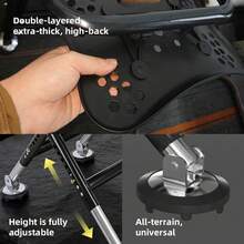 Luminpool Portable Four-Leg Fishing Chair Folding Fish Chair Adjustable Backrest Recliner Iron Camping Chair Stool - Black - View 6