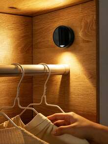 1pc Black & White Magnetic Rechargeable LED Spotlight, Motion Sensor Touch Dimming Wall Light, Type-C Charging, 3 Light Modes Stick-Free Night Light, Suitable For Bedroom, Living Room, Stairs, Wardrobe Indoor Decoration - Multicolor - View 2