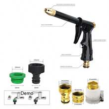 7-Piece 150ft Expandable Garden Hose Set, For Watering Plants And Washing Cars, With Adjustable Spray Gun, Suitable For EU And US - Black Style B - View 11