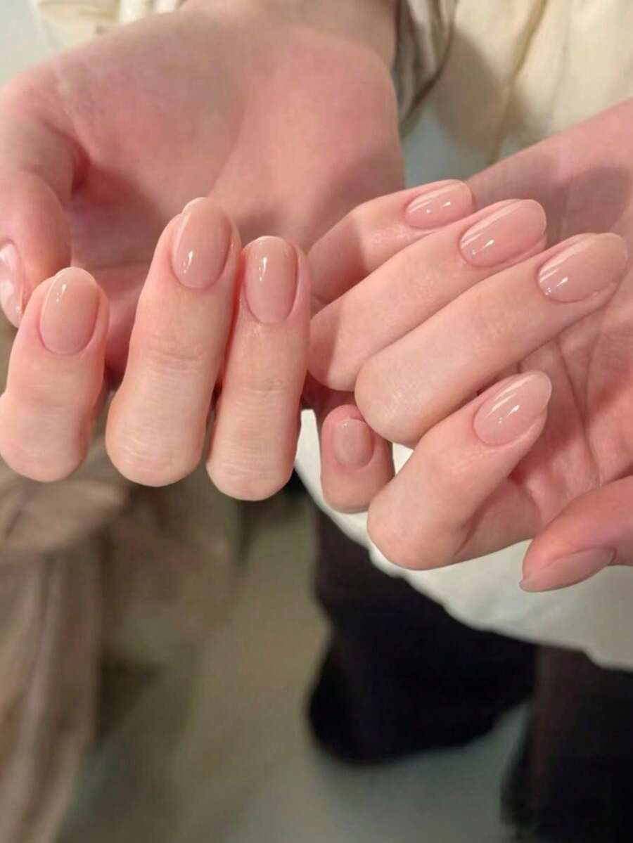 24片不同哑光玫瑰米色美甲贴片,适合女性和女孩美甲,包含1个指甲锉 - 藕粉色 - 查看 1
