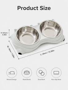 Double Stainless Steel Pet Bowl Set, Base And Easy To Clean For Cats And Dogs, Indoor And Outdoor UseMacaron Stainless Steel Pet Bowl, Stainless Steel Anti-Slip, Anti-Tipping, Leak-Proof Double-Layer Pet Bowl-Pet Feeder - 500ml - View 9