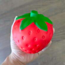 1PC-Squishy Strawberry-Slow Rebound Simulation Fruit-Squishy Slow Rebound Fruit Pu Material-Simulation Food Peach Watermelon Banana Pineapple StrawberrySoft-Soft Squeeze Toy-Healing Soft-Portable Office Stress Relief Tool-Student Teenager Adult - Multicolor - View 11