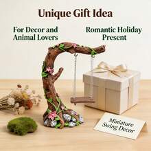1pc Miniature Landscape Decoration Accessory, Also Suitable For Reptile Terrarium Decor, A Romantic And Elegant Resin Swing Ornament, Perfect For Decorating Living Room, Bedroom, Garden, A Romantic And Unique Holiday Gift - Swing - View 4