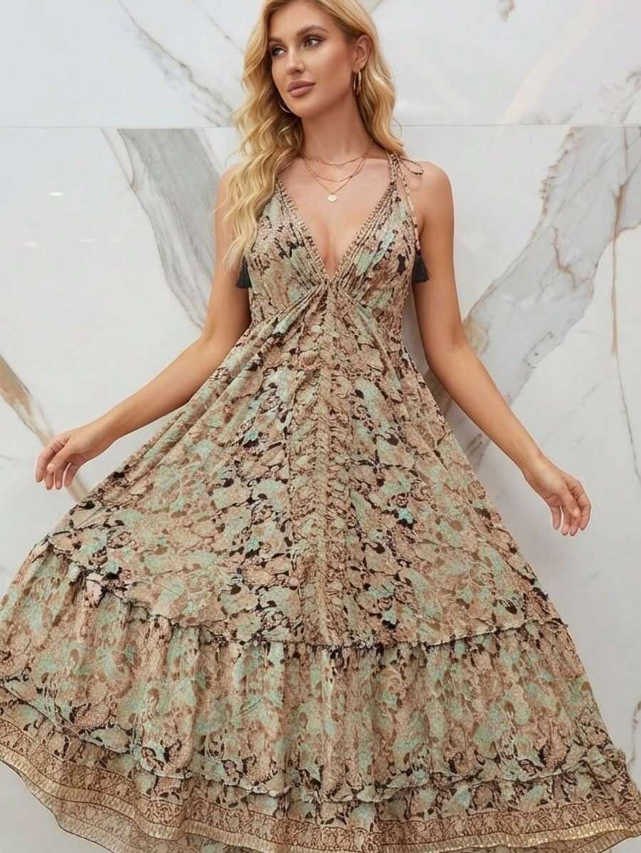 Long Dress, One-Shoulder, Nude Color - marrón verde - Ver 1