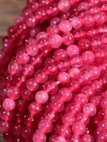 Yumfeel 38cm/Strand 3mm Natural Purple-Red Quartz Round Beads, Suitable For DIY Necklaces And Rings, Approx. 110-120 Beads, Jewelry Making Materials - Fuchsia Quartz - View 8