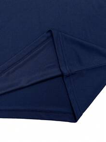 Kemeja Henley Lengan Panjang Longgar Polos Kasual Pria Warna Biru Tua dengan Kancing Depan - Navy Blue - View 5