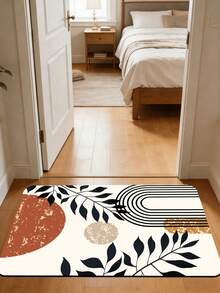 1pc Nordic Abstract Plant Geometric Diatom Mud Mat, 3.5mm Kitchen Anti-Slip Mat Indoor Rug, Suitable For Kitchen, Bathroom, Living Room, Hallway, And Outdoor Garden Decoration - Multicolor - View 11