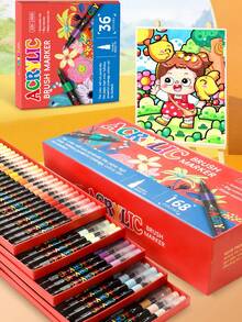 24-240 Colors Acrylic Paint Markers, Layerable Painting Pens For Students Art, Graffiti Pens Suitable For Multiple Materials, Art Creation, Back To School Essential - Multicolor - View 12