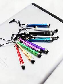 5/10Pcs Universal Capacitive Stylus Pens With Lanyard Dust Plug, Battery‑Free Touch Screen Pen, Non‑Charging Mini Stylus For Smartphones & Tablets, For Drawing Editing Gaming, Random Mixed Colors - Multicolor - View 4
