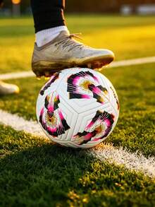 1pc Size 5 Standard Soccer Ball, Indoor/Outdoor Universal, Competition & Training, Gift Inflatable PU Leather Multi-Color Team Sports Football (Football Shipped Deflated) - Multicolor - View 6
