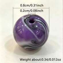 10mm New High-Quality Thousand-Color Cloud Round Smooth Flawless Resin Faux Ceramic Beads - Ideal For DIY Jewelry, Bralets, Necklaces - Craft Supplies For Making Jewelry Beads Assortments. Perfect Small Gift For Friends And Family. Suitable For Various Holidays. - Multicolor - View 2