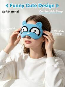 1PC Funny Blue Cartoon Monster Sleep Mask With Cute Character Design, Soft Comfortable Eye Cover For Sleeping, Travel, Nap And Gift - KB Style - View 3
