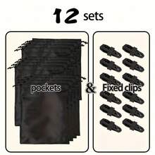 6-Piece/12-Piece Set Heavy-Duty Windproof Outdoor Curtain Accessories Outdoor Curtain Weights, Windproof Curtain Weights Weight Bags + Clips Suitable For Arches, Patios, Gazebos, Backyards, Porches, Pavilions, Solid Curtain Weights - Multicolor - View 8