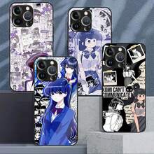 [Envío en 24h desde DE/FR/ES]Funda de teléfono de cristal Apple 17 16 15 Komi Can't Communicate 01 para iPhone 16 15 14 13 12 11, funda de teléfono estética premium, opción perfecta de regalo para vacaciones, carcasa protectora suave y absorbente de impactos, adecuada como regalo sorpresa de cumpleaños y festival para hombres y mujeres para iPhone - A - Ver 4