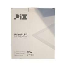 Painel Led Embutir Plafon Quadrado Slim 12W 6500K 720 Lúmens Pix Luz Branco Frio Bivolt Corpo Em Aluminio Com IP20 16x16 - Branco - Visão 2