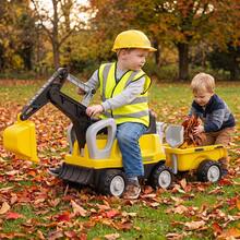 Kids Ride On Tractor 2-In-1 Ride On Push Car W/Detachable Trailer Rake Shovel - Yellow - View 5